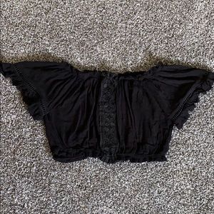 Ambiance black off the shoulder crop top